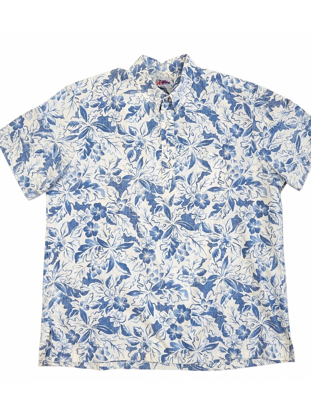 VTG Reyn Spooner Hibiscus Pullover Shirt Reverse Print Short Sleeve  3XL 80's